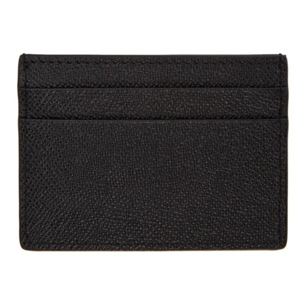 NEW Burberry Sandon Grained Leather Card Holder Black Business Card Case Wallet